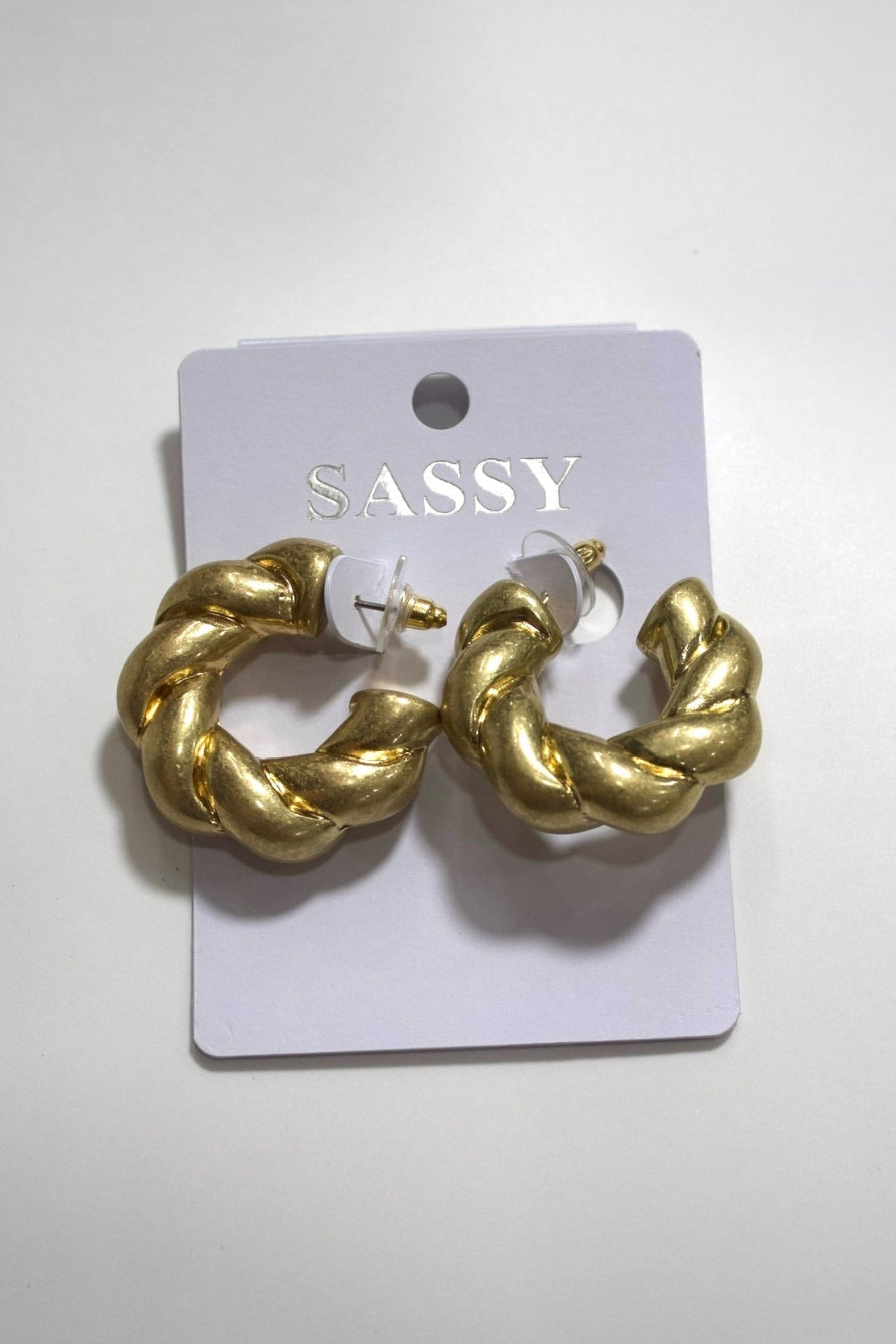 Gold Twisted Hoops