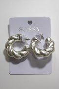 Silver Twist Hoops