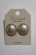 The Silver Button Earrings