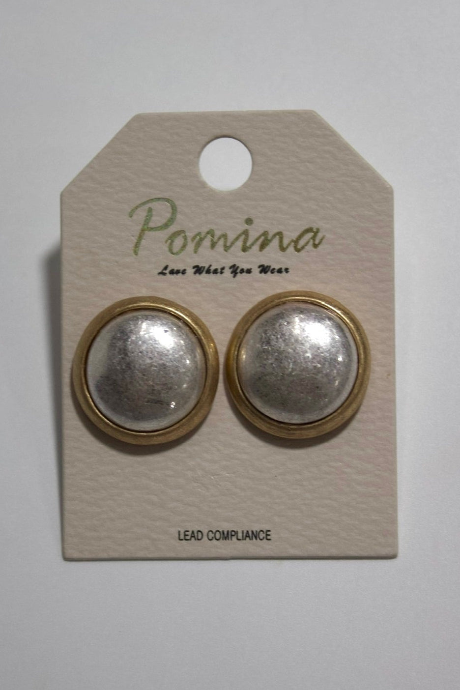 The Silver Button Earrings